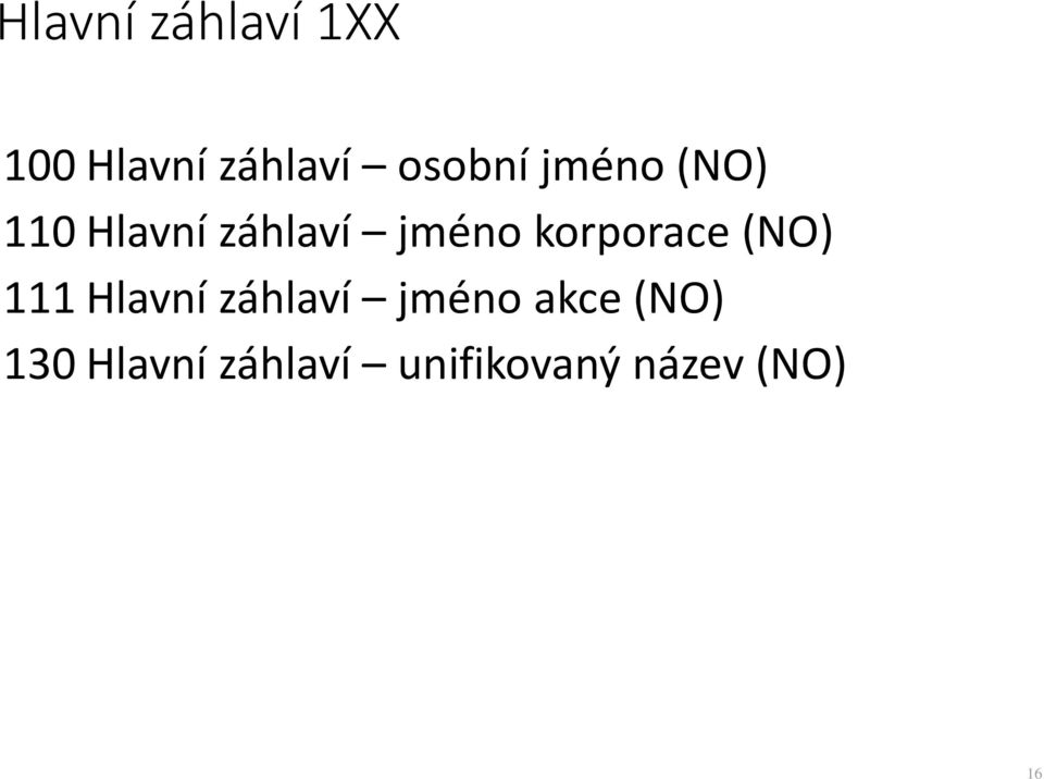 korporace (NO) 111 Hlavní záhlaví jméno