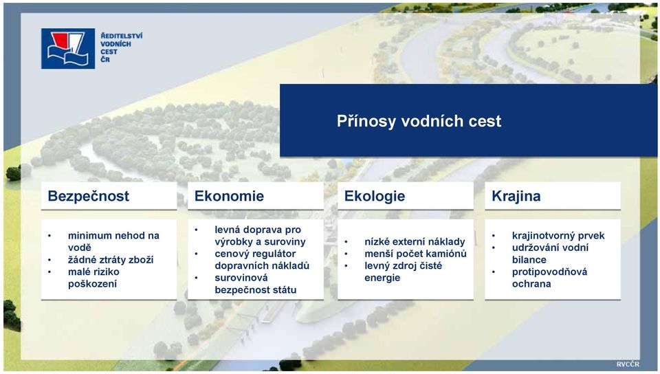 dopravních nákladů surovinová bezpečnost státu nízké externí náklady menší počet kamiónů