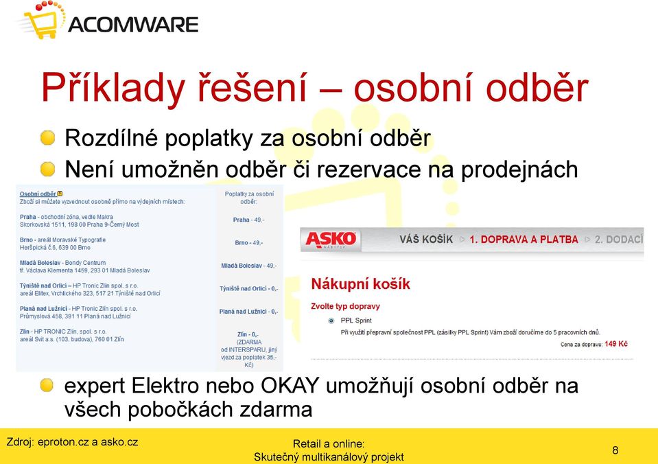 prodejnách expert Elektro nebo OKAY umožňují osobní