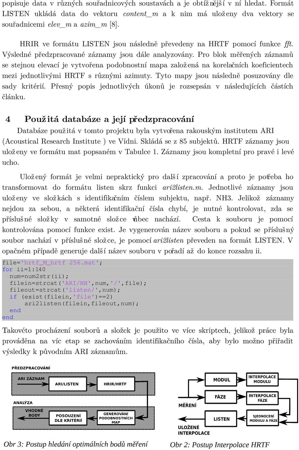 Pro blok měřených záznamů se stejnou elevací je vytvořena podobnostní mapa založ ená na korelačních koeficientech mezi jednotlivými HRTF s různými azimuty.