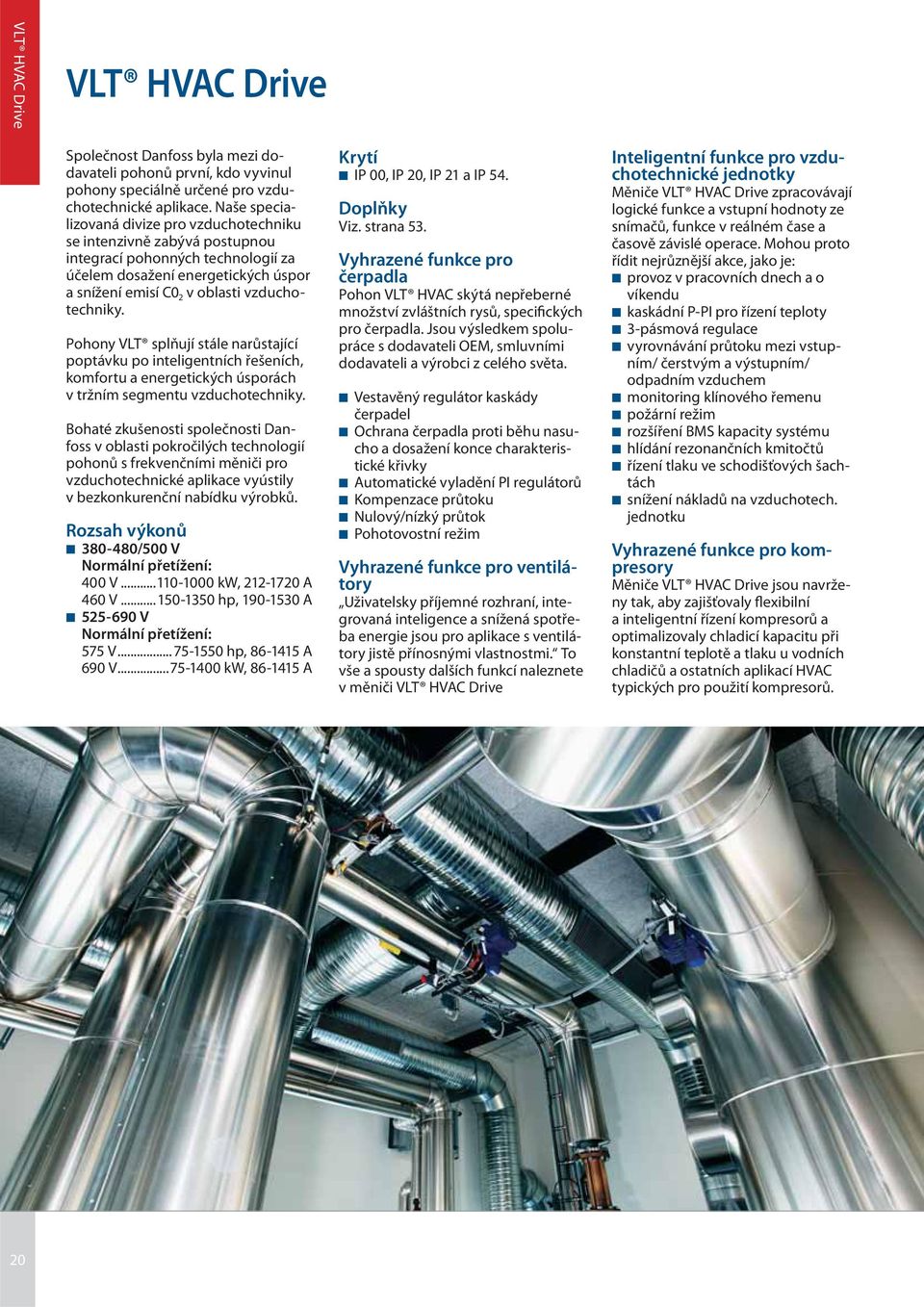 Pohony VLT splňují stále narůstající poptávku po inteligentních řešeních, komfortu a energetických úsporách v tržním segmentu vzduchotechniky.