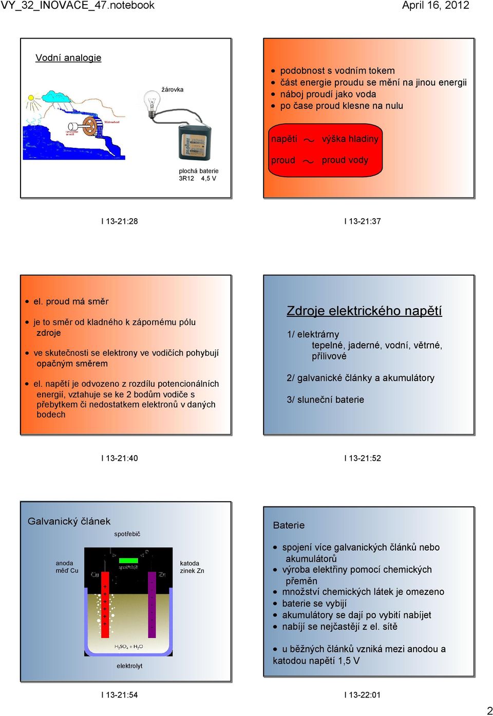 je odvozeno z rozdílu potencionálních energií, vztahuje se ke 2 bodům vodiče s přebytkem či nedostatkem elektronů v daných bodech Zdroje elektrického 1/ elektrárny tepelné, jaderné, vodní, větrné,