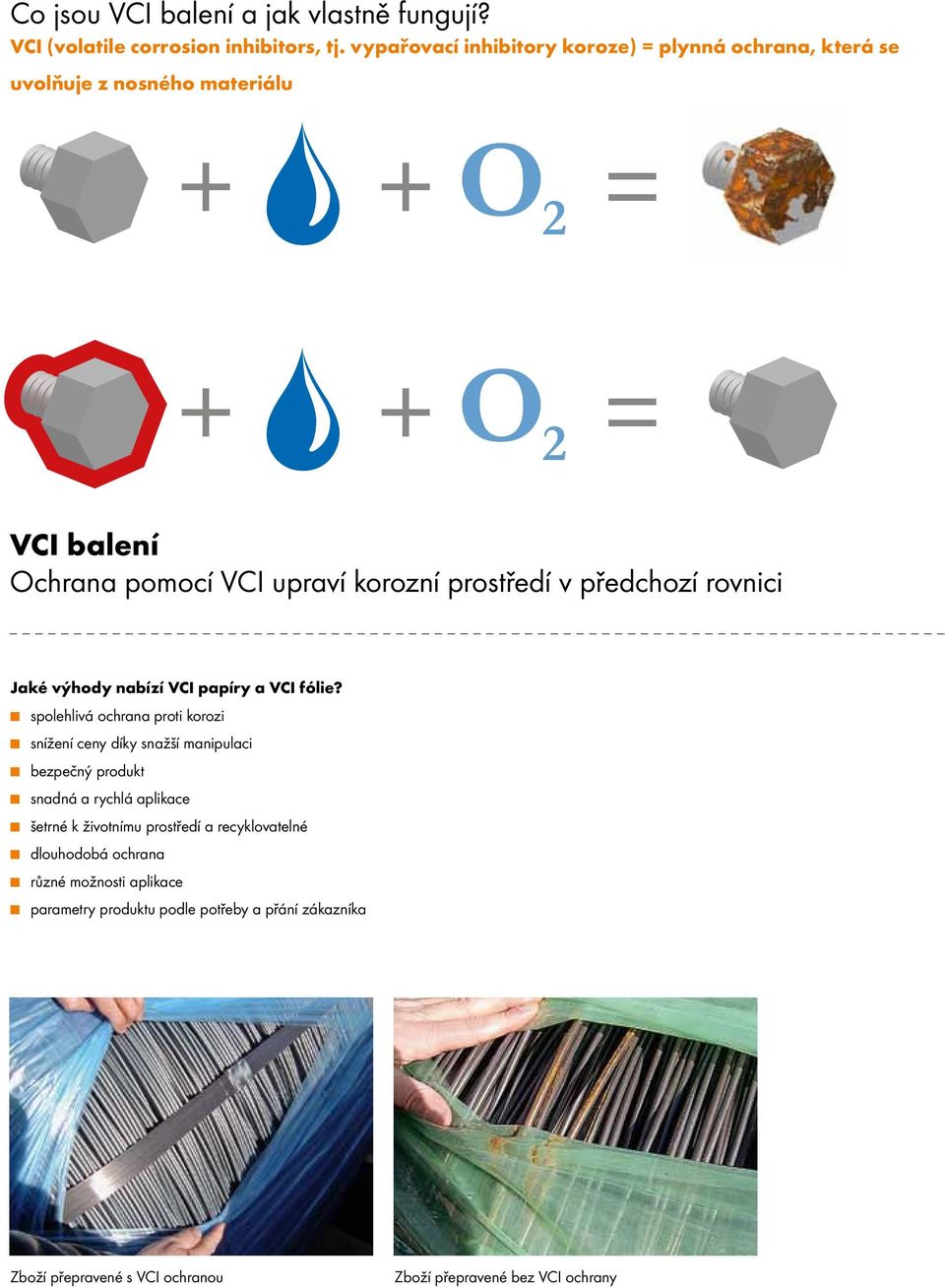 prostředí v předchozí rovnici Jaké výhody nabízí VCI papíry a VCI fólie?