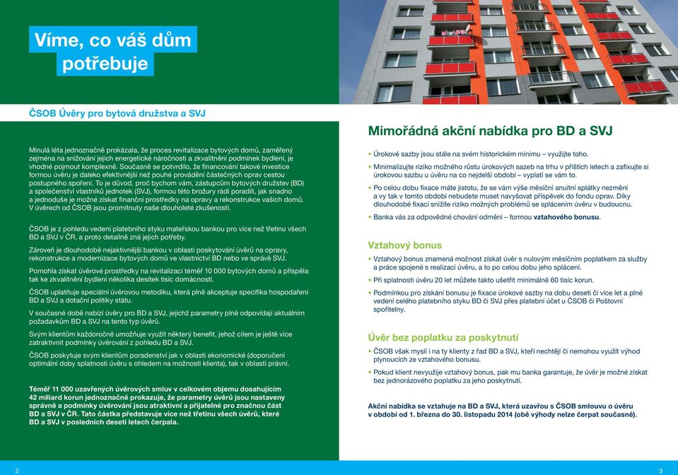 Současně se potvrdilo, že financování takové investice formou úvěru je daleko efektivnější než pouhé provádění částečných oprav cestou postupného spoření.