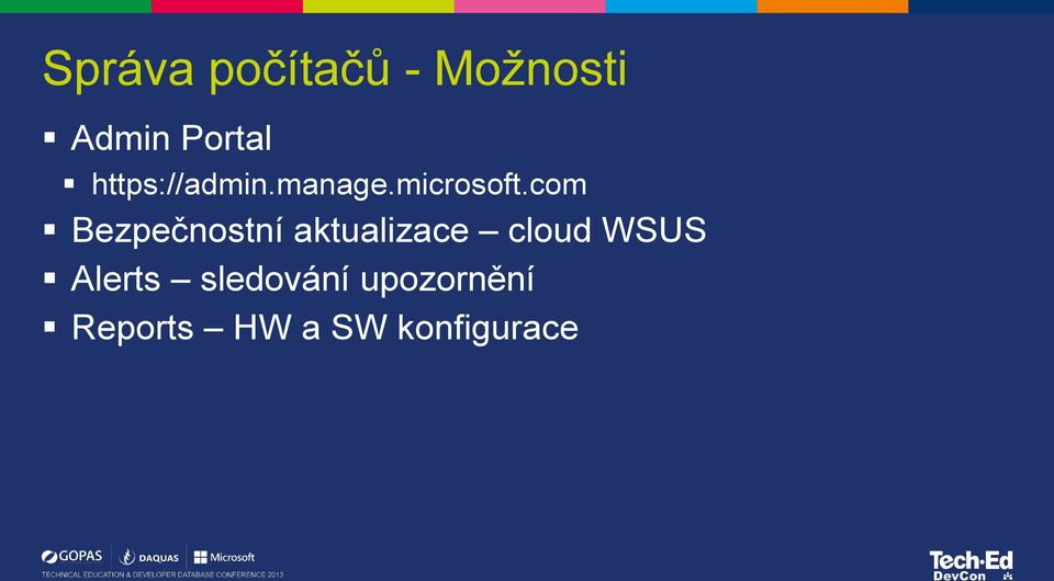 com Bezpečnostní aktualizace cloud WSUS