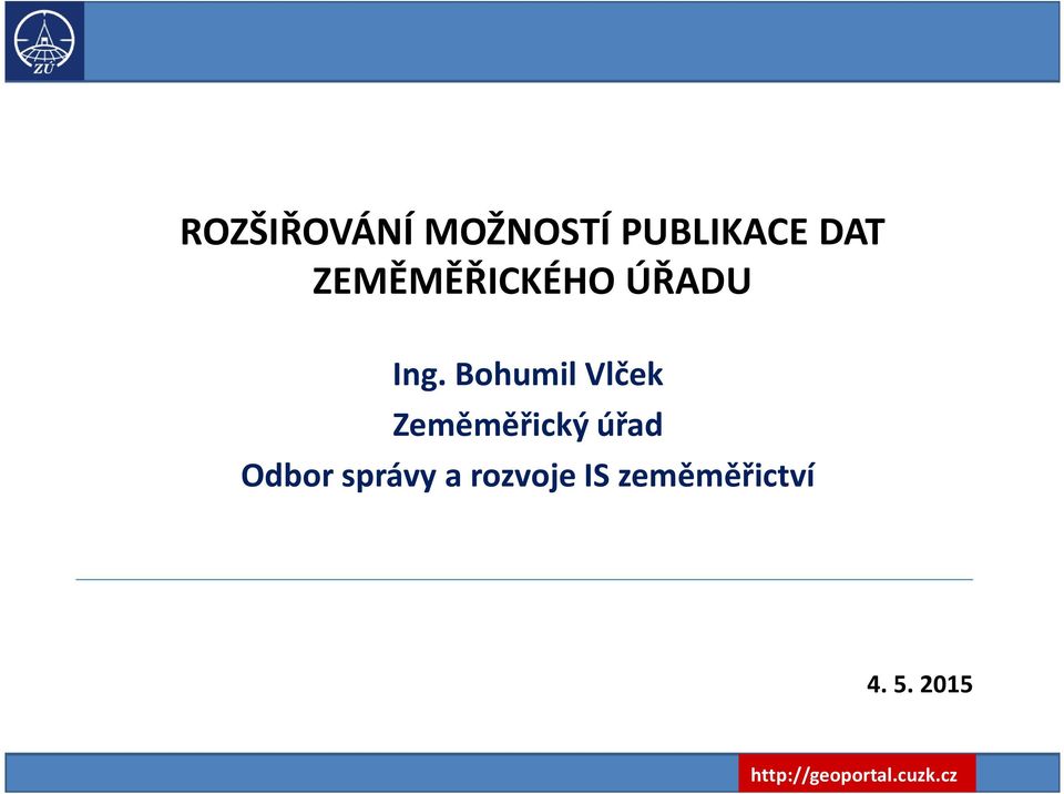 Bohumil Vlček Zeměměřický úřad