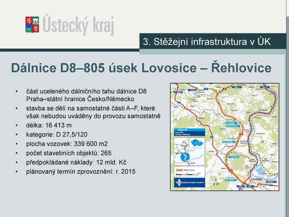 však nebudou uváděny do provozu samostatně délka: 16 413 m kategorie: D 27,5/120 plocha vozovek: 339