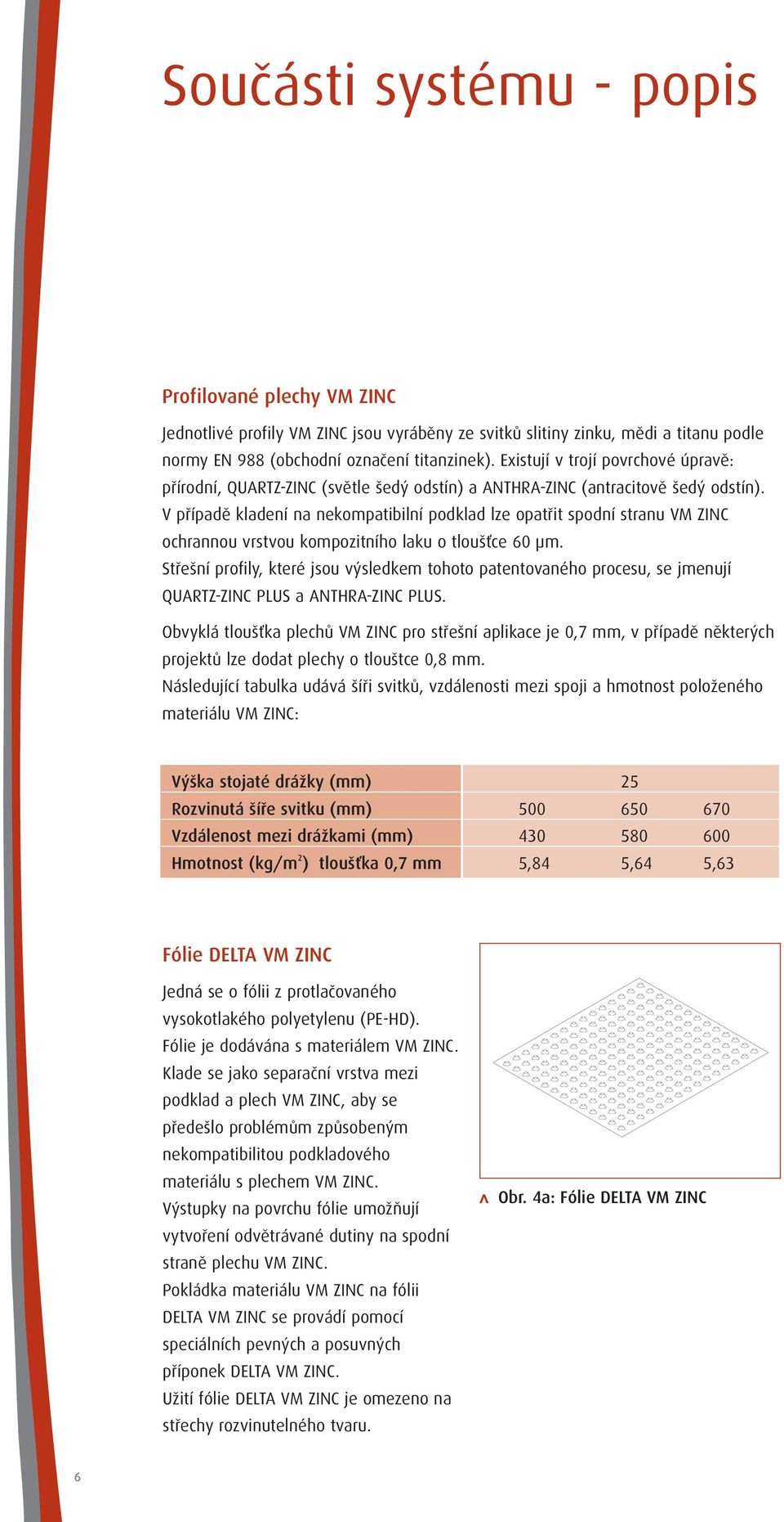 V případě kladení na nekompatibilní podklad lze opatřit spodní stranu VM ZINC ochrannou vrstvou kompozitního laku o tloušťce 60 µm.