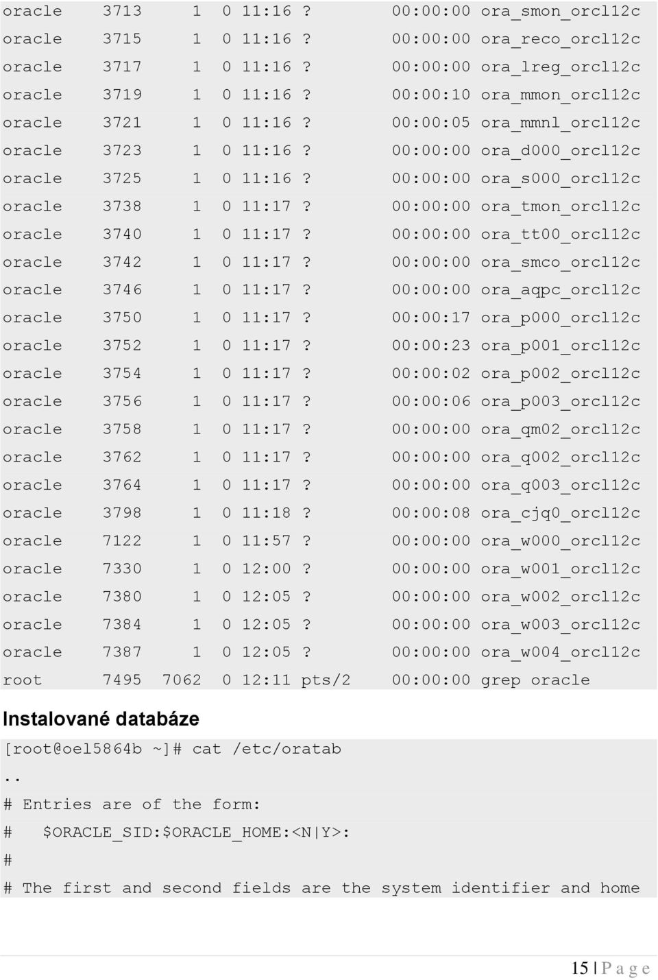 00:00:00 ora_tmon_orcl12c oracle 3740 1 0 11:17? 00:00:00 ora_tt00_orcl12c oracle 3742 1 0 11:17? 00:00:00 ora_smco_orcl12c oracle 3746 1 0 11:17? 00:00:00 ora_aqpc_orcl12c oracle 3750 1 0 11:17?
