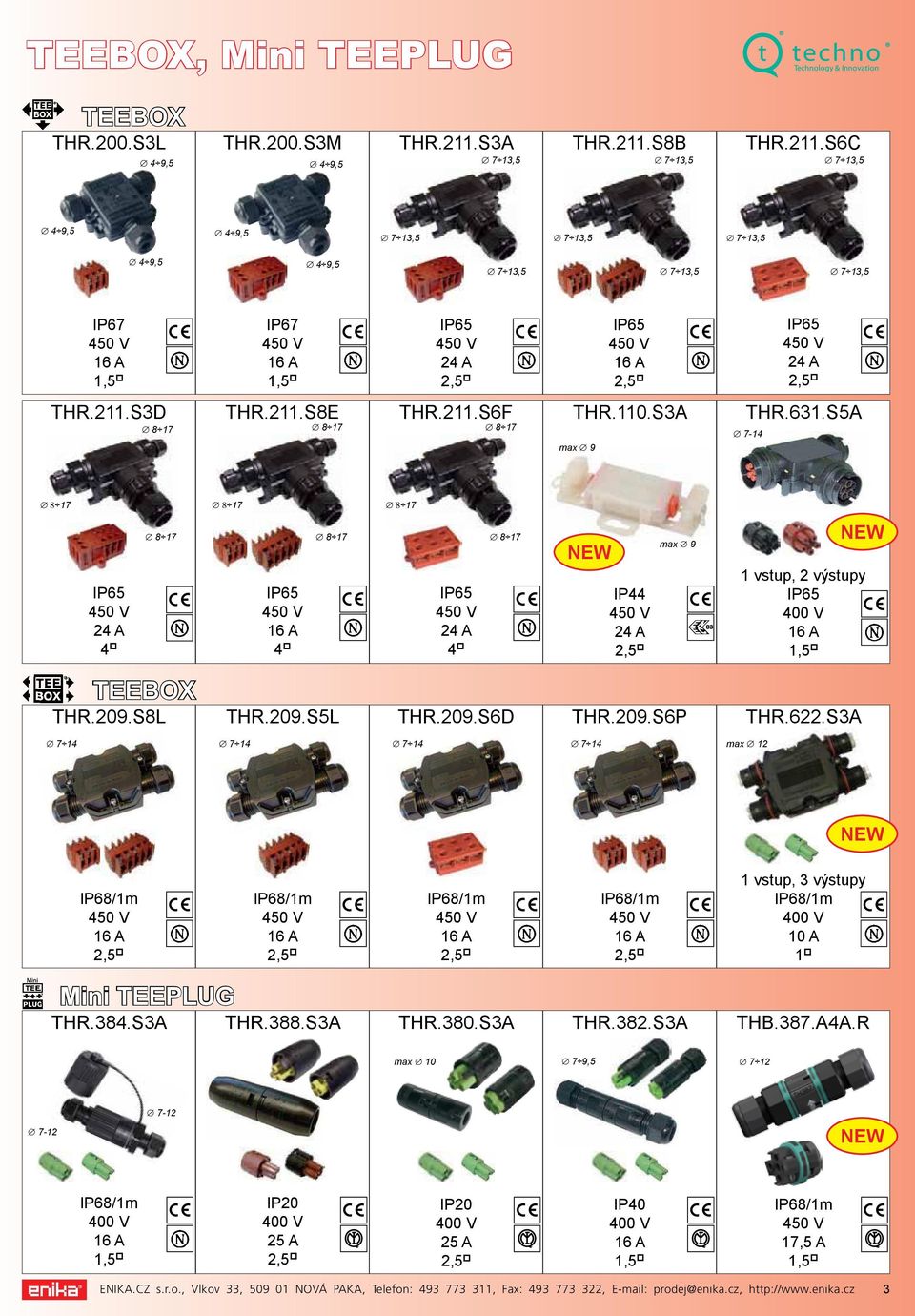 S3A 7 14 7 14 7 14 7 14 max 12 1 vstup, 3 výstupy 10 A 1 Mini TEEPLUG THR.384.S3A THR.388.S3A THR.380.S3A THR.382.S3A THB.387.A4A.