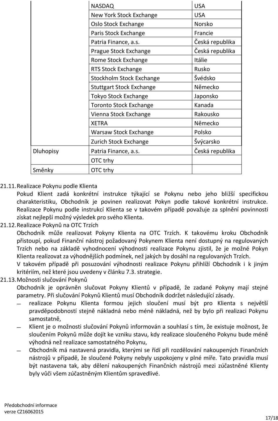 Stock Exchange Patria Finance, a.s.