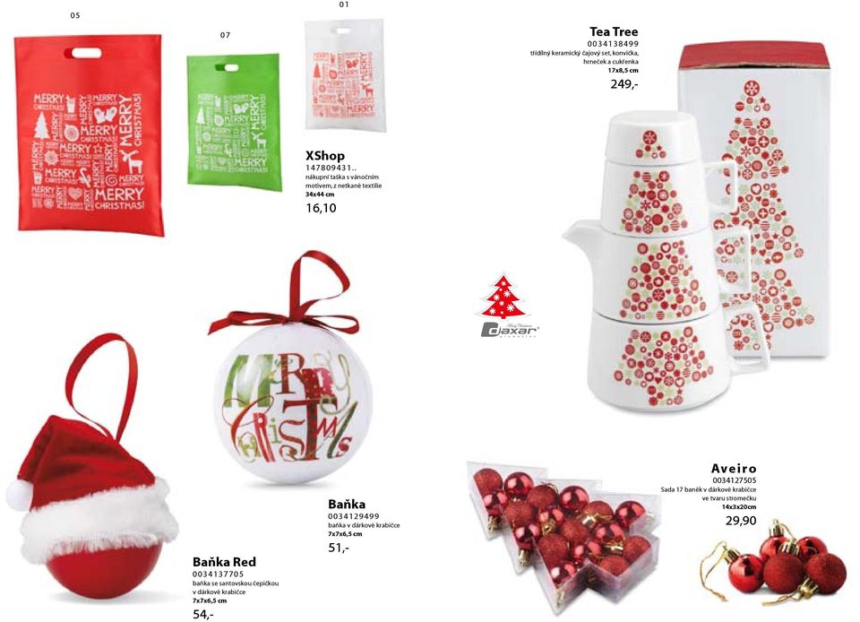 . nákupní taška s vánočním motivem, z netkané textilie 34x44 cm 16,10 Baňka Red 0034137705 baňka se