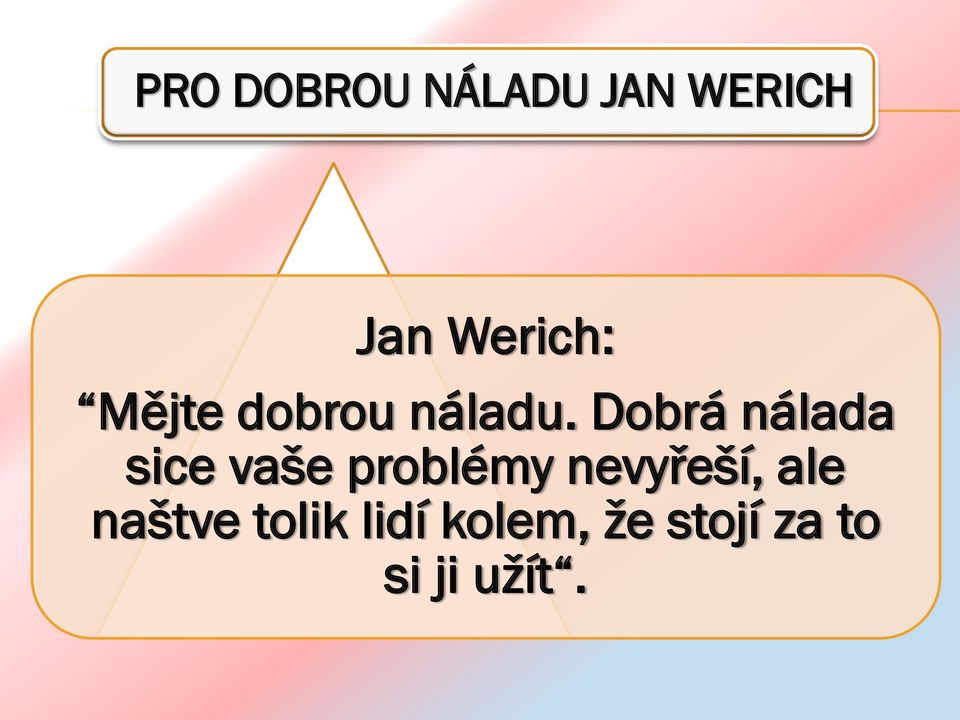 Dobrá nálada sice vaše problémy