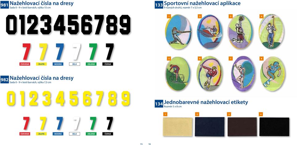 ZELENÁ ČERNÁ 9 Nažehlovací čísla na dresy Sada 0-9 v šesti barvách, výška, cm