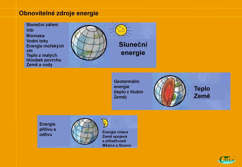 Sluneční energie Geotermální energie (teplo z hlubin Země) Teplo Země