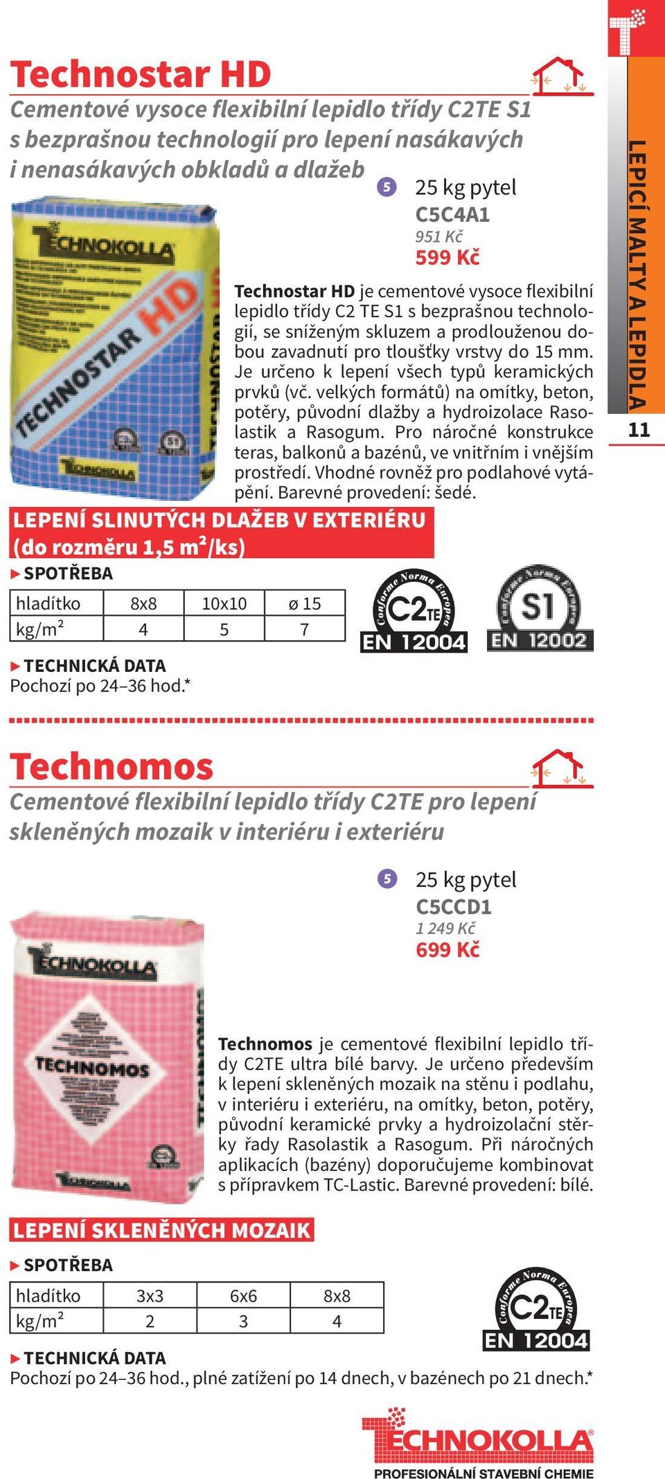 velkých formátů) na omítky, beton, potěry, původní dlažby a hydroizolace Rasolastik a Rasogum. Pro náročné konstrukce teras, balkonů a bazénů, ve vnitřním i vnějším prostředí.