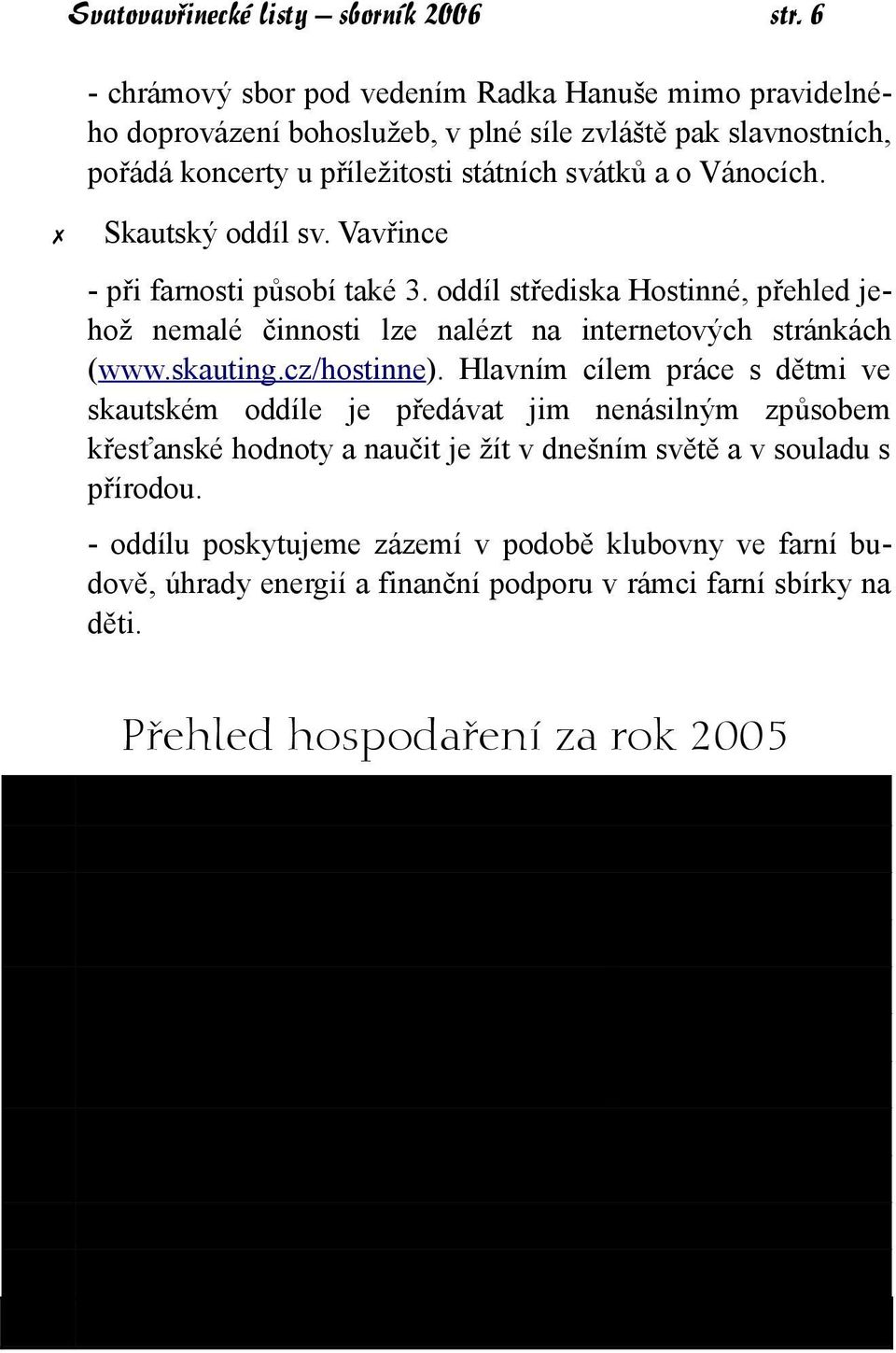 Skautský oddíl sv. Vavřince - při farnosti působí také 3. oddíl střediska Hostinné, přehled jehož nemalé činnosti lze nalézt na internetových stránkách (www.skauting.cz/hostinne).