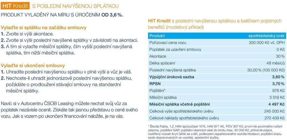 Uhradíte poslední navýšenou splátku v plné výši a vůz je váš. 2. Nechcete-li uhradit jednorázově poslední navýšenou splátku, požádáte o prodloužení stávající smlouvy na standardní měsíční splátky.