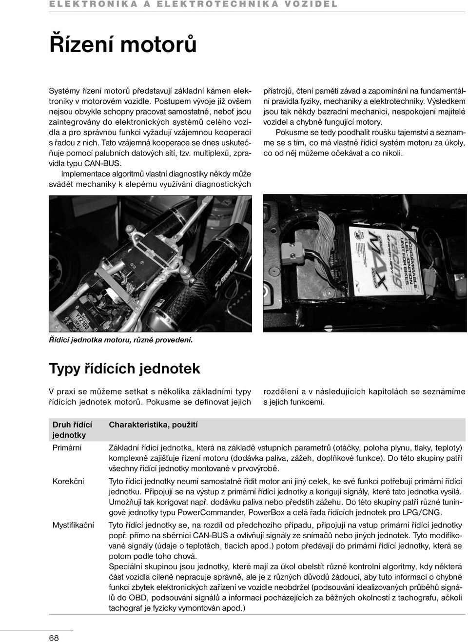 nich. Tato vzájemná kooperace se dnes uskutečňuje pomocí palubních datových sítí, tzv. multiplexů, zpravidla typu CAN-BUS.