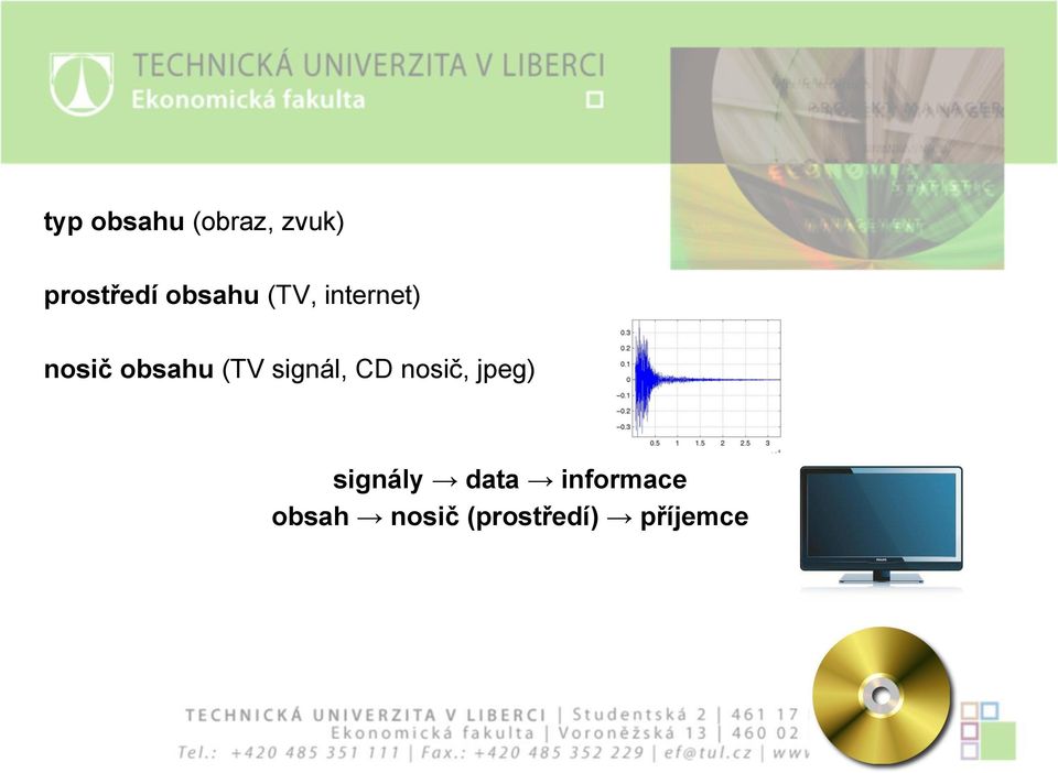 signál, CD nosič, jpeg) signály data