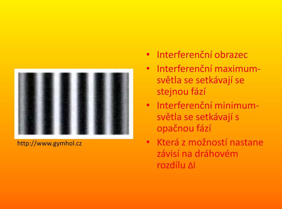 se setkávají se stejnou fází Interferenční