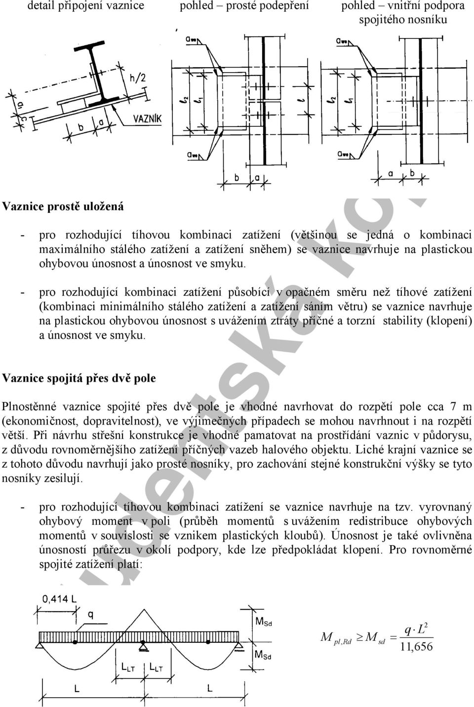 studentská kopie 3. Vaznice - tenkostěnná 3.1 Vnitřní (mezilehlá) vaznice -  PDF Stažení zdarma