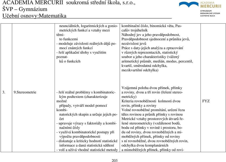 různých reprezentacích, statistický soubor a jeho charakteristiky (vážený aritmetický průměr, medián, modus, percentil, kvartil, směrodatná odchylka, mezikvartilní odchylka) 3. 9.