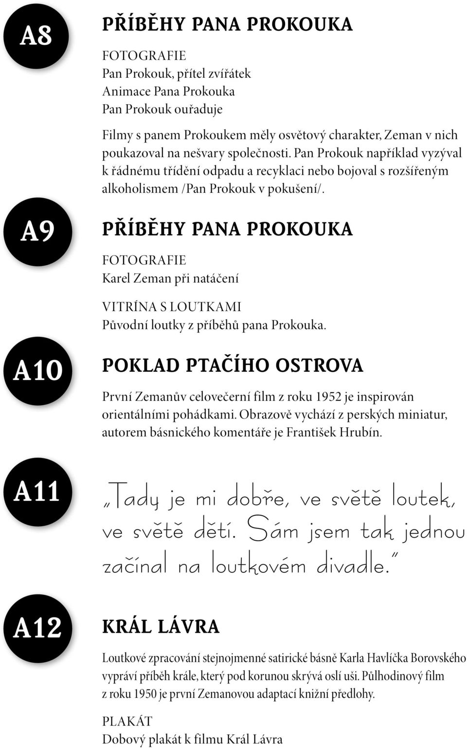 Příběhy pana Prokouka Fotografie Karel Zeman při natáčení Vitrína s loutkami Původní loutky z příběhů pana Prokouka.