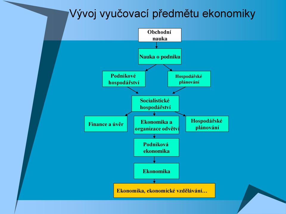 Socialistické hospodářství Ekonomika a organizace odvětví