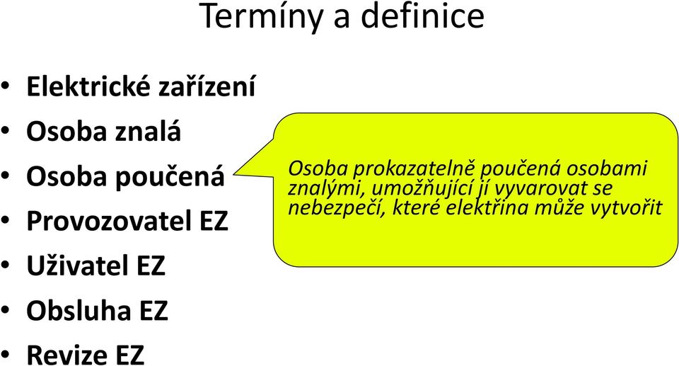 Osoba prokazatelně poučená osobami znalými, umožňující