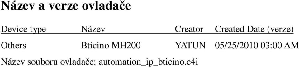 Bticino MH200 YATUN 05/25/2010 03:00 AM