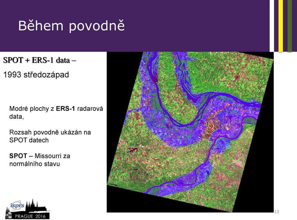 radarová data, Rozsah povodně ukázán na