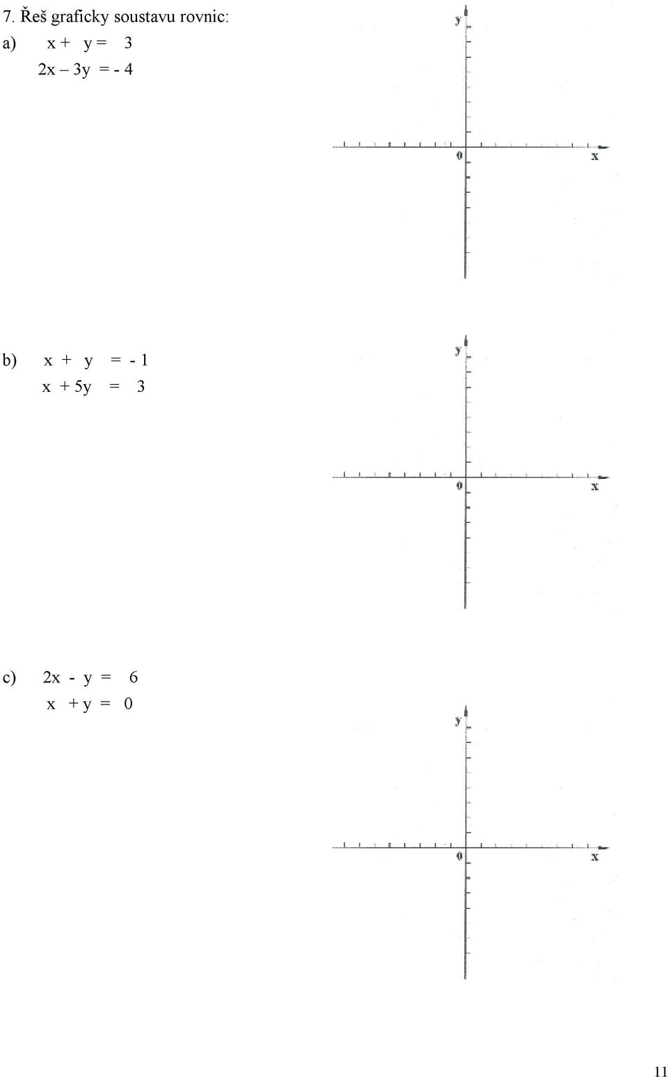 = - 4 b) x + y = - 1 x +