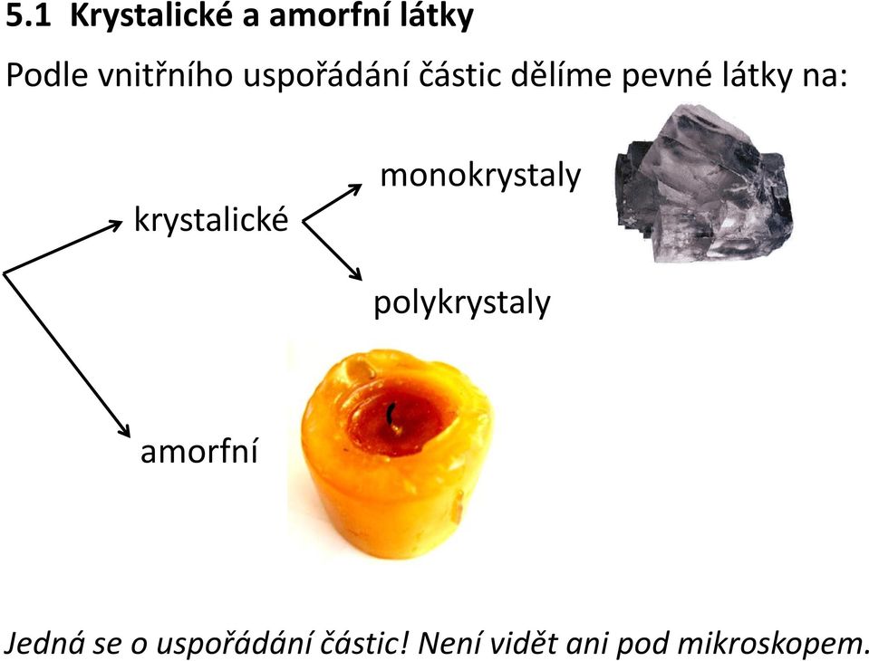 krystalické monokrystaly polykrystaly amorfní