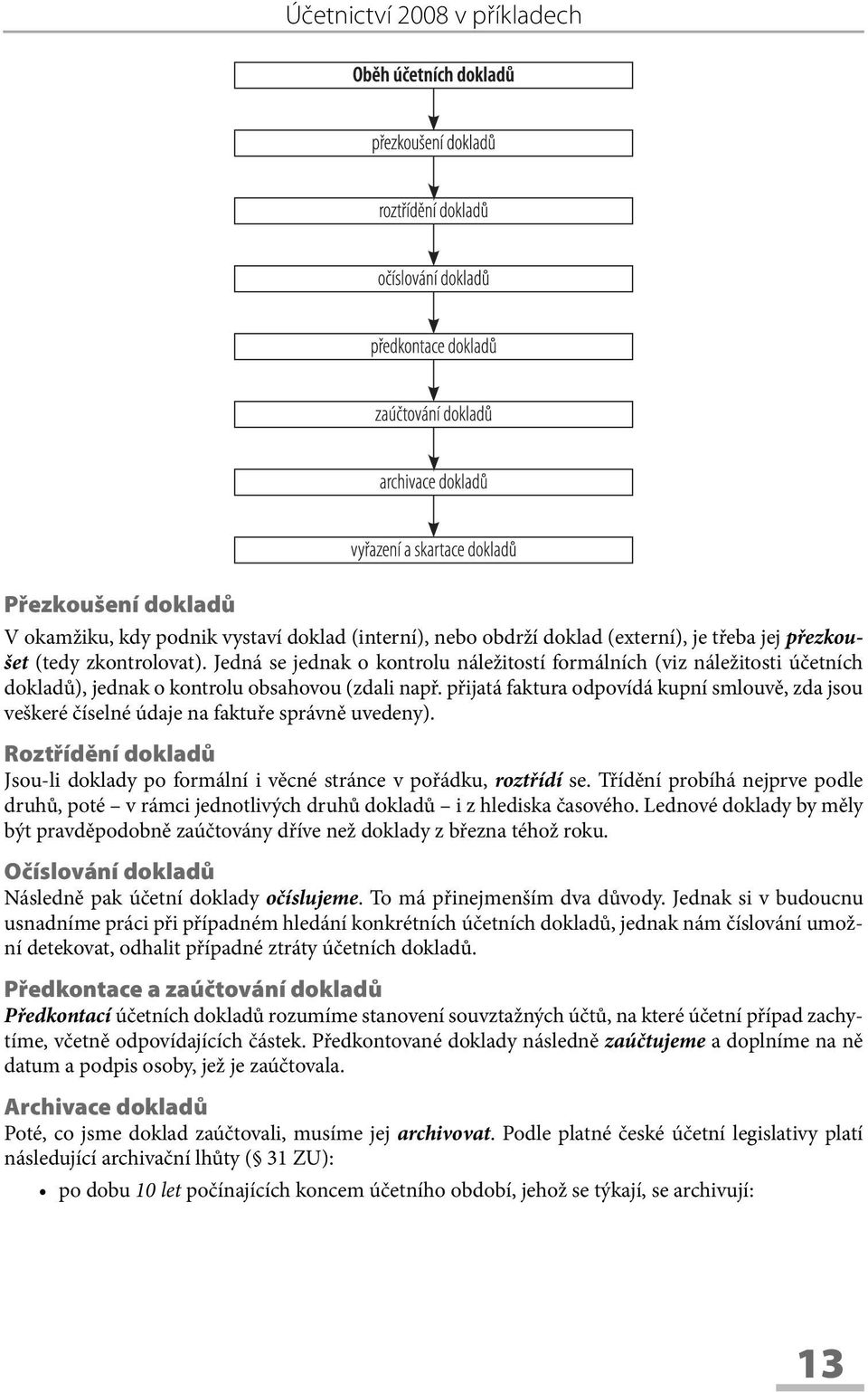 přijatá faktura odpovídá kupní smlouvě, zda jsou veškeré číselné údaje na faktuře správně uvedeny). Roztřídění dokladů Jsou-li doklady po formální i věcné stránce v pořádku, roztřídí se.