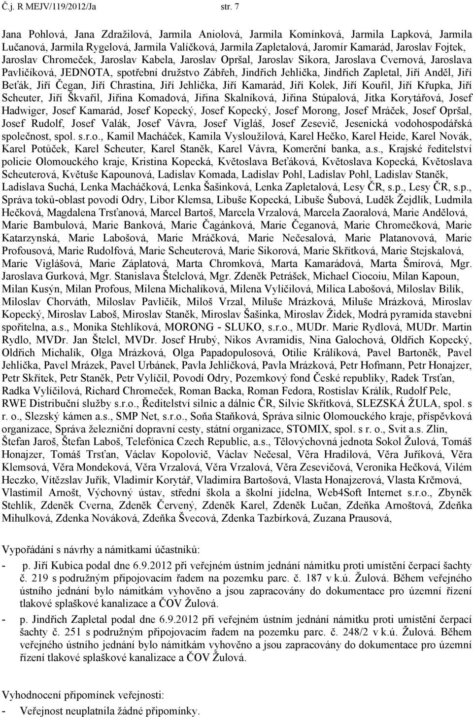 Jaroslav Chromeček, Jaroslav Kabela, Jaroslav Opršal, Jaroslav Sikora, Jaroslava Cvernová, Jaroslava Pavličíková, JEDNOTA, spotřební družstvo Zábřeh, Jindřich Jehlička, Jindřich Zapletal, Jiří Anděl,