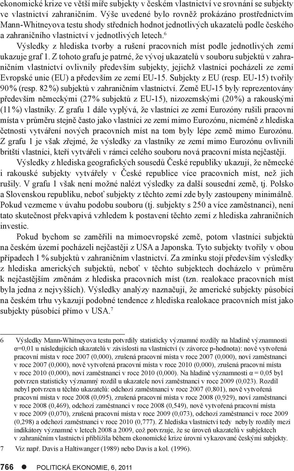6 Výsledky z hlediska tvorby a rušení pracovních míst podle jednotlivých zemí ukazuje graf 1.