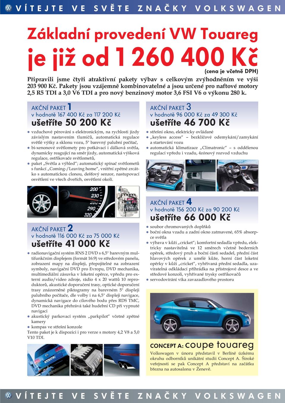AKČNÍ PAKET 1 v hodnotě 167 400 Kč za 117 200 Kč ušetříte 50 200 Kč vzduchové pérování s elektronickým, na rychlosti jízdy závislým nastavením tlumičů, automatická regulace světlé výšky a sklonu