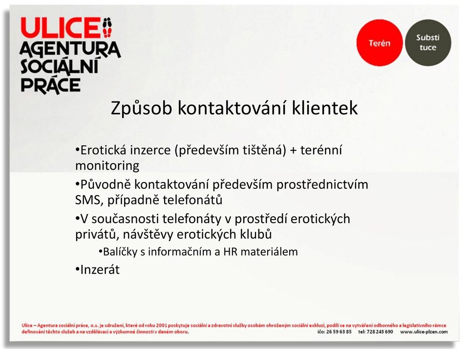 případně telefonátů V současnosti telefonáty v prostředí erotických