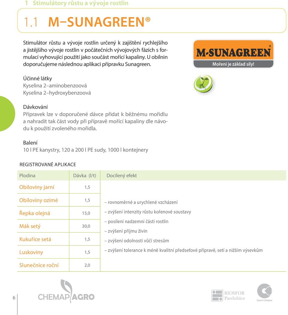 U obilnin doporučujeme následnou aplikaci přípravku Sunagreen. Moření je základ síly!