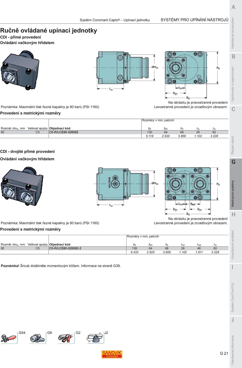 Rozměry v mm, palcích Rozměr dmm, mm Velikost spojky Objednací kód b2 b21 h2 l1x l1z 80 C5 C5-R/LCE80-028082 130 64 98 28 82 5.118 2.520 3.858 1.102 3.