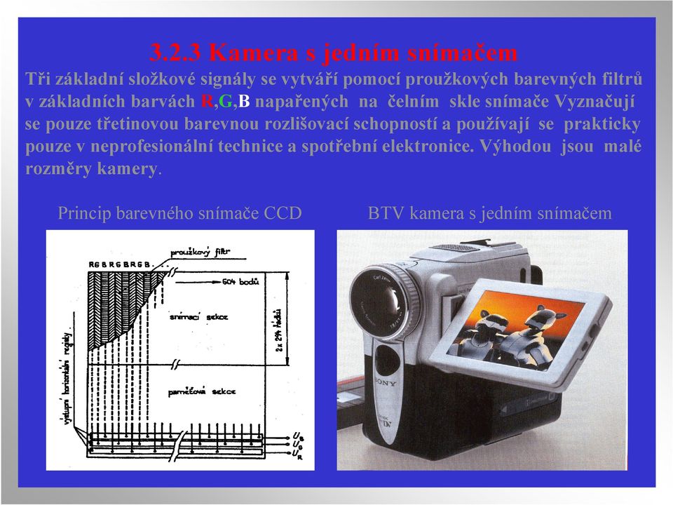 barevnou rozlišovací schopností a používají se prakticky pouze v neprofesionální technice a spotřební