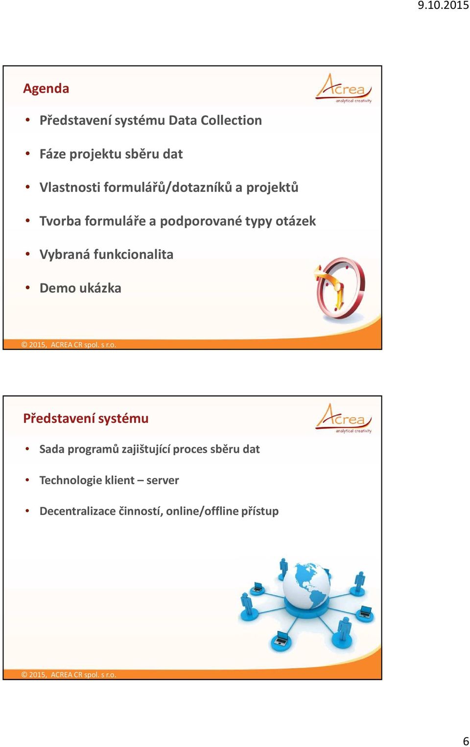 Vybraná funkcionalita Demo ukázka Představení systému Sada programů zajištující