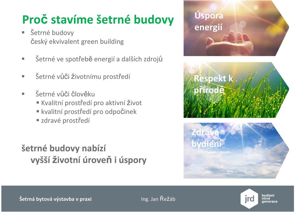 Kvalitní prostředí pro aktivní život kvalitní prostředí pro odpočinek zdravé prostředí