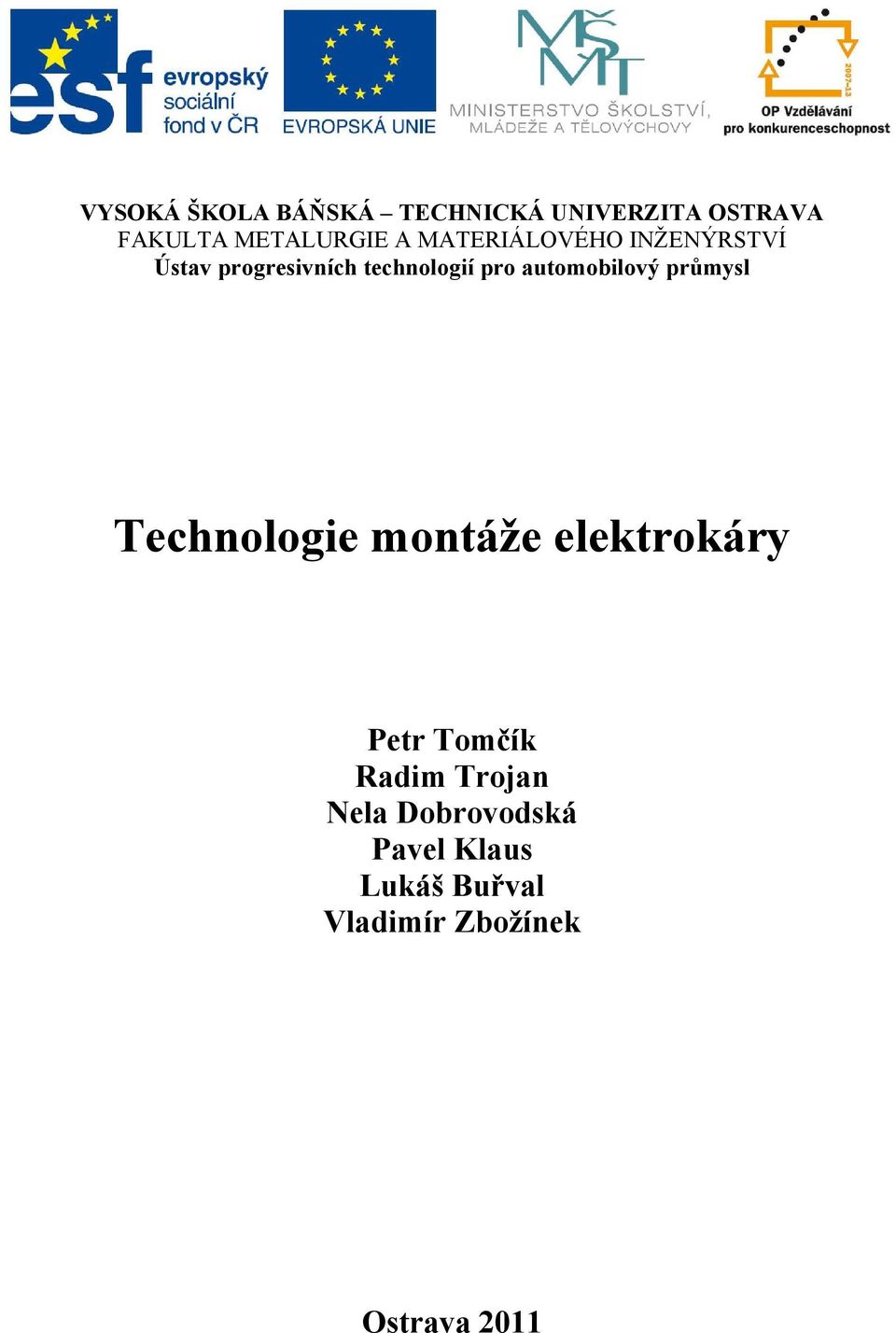 automobilový průmysl Technologie montáže elektrokáry Petr Tomčík Radim