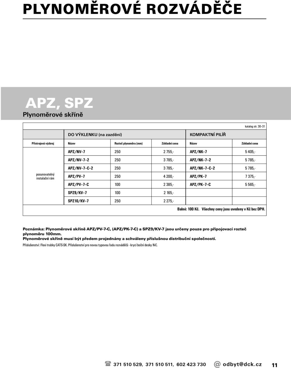 2 5 785,- posunovatelný instalační rám APZ/NV 7 C 2 250 3 785,- APZ/NK 7 C 2 5 785,- APZ/PV 7 250 4 200,- APZ/PK 7 7 375,- APZ/PV 7 C 100 2 385,- APZ/PK 7 C 5 565,- SPZ9/KV 7 100 2 165,- SPZ10/KV 7