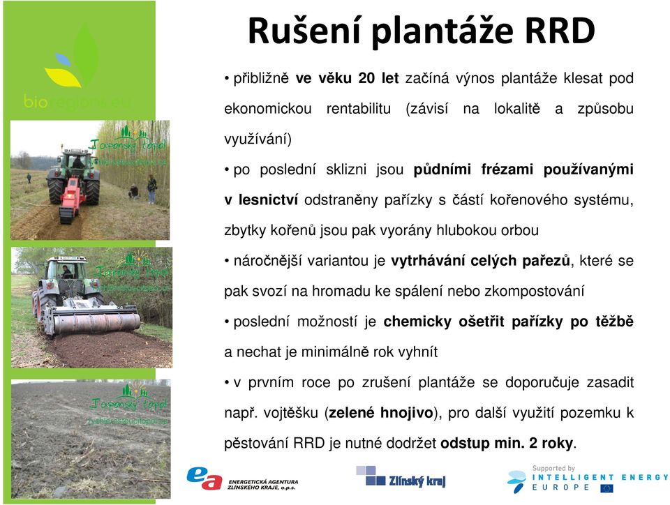 vytrhávání celých pařezů, které se pak svozí na hromadu ke spálení nebo zkompostování poslední možností je chemicky ošetřit pařízky po těžbě a nechat je minimálně rok