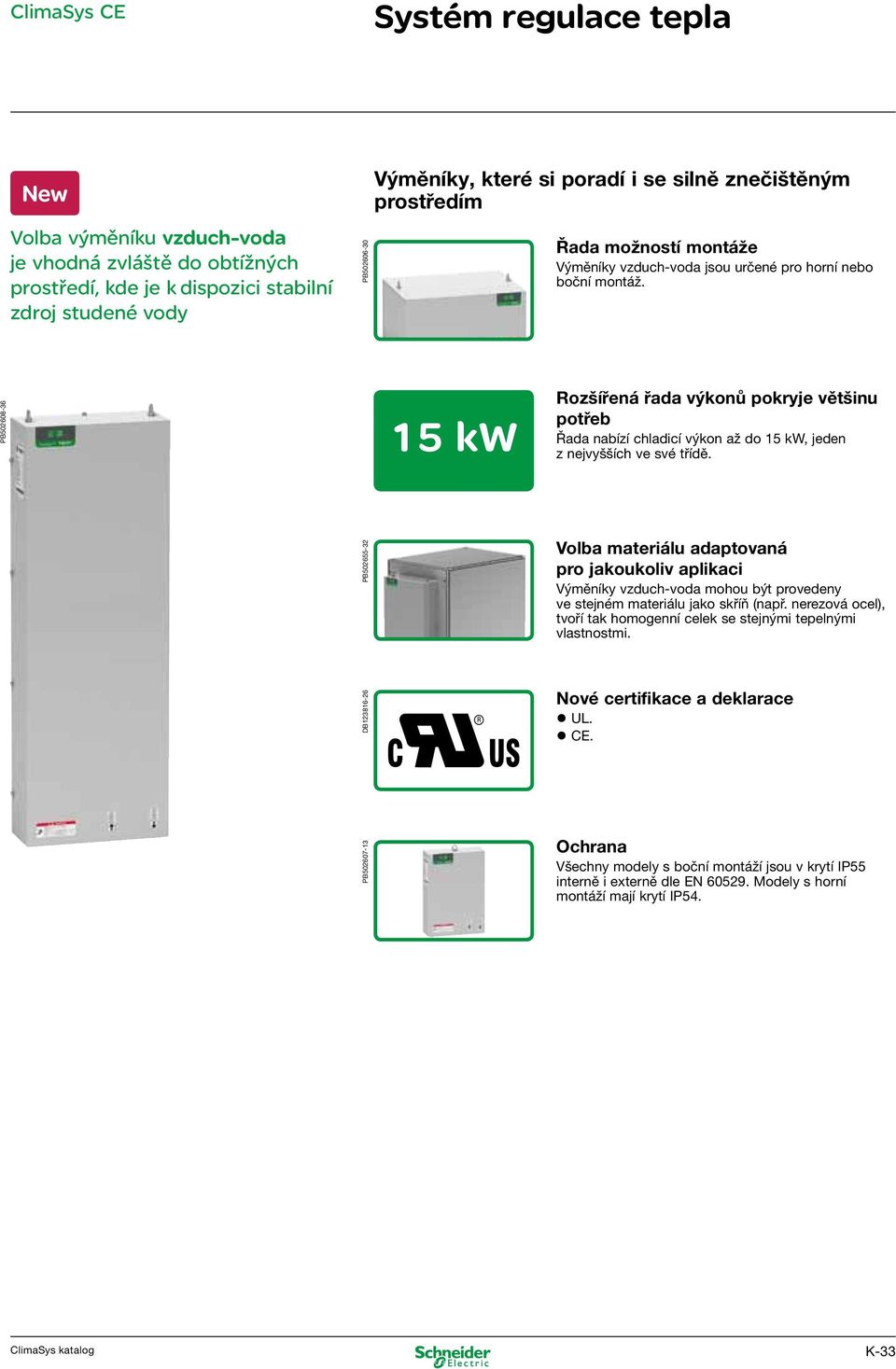 PB5268-36 15 kw Rozšířená řada výkonů pokryje většinu potřeb Řada nabízí chladicí výkon až do 15 kw, jeden z nejvyšších ve své třídě.