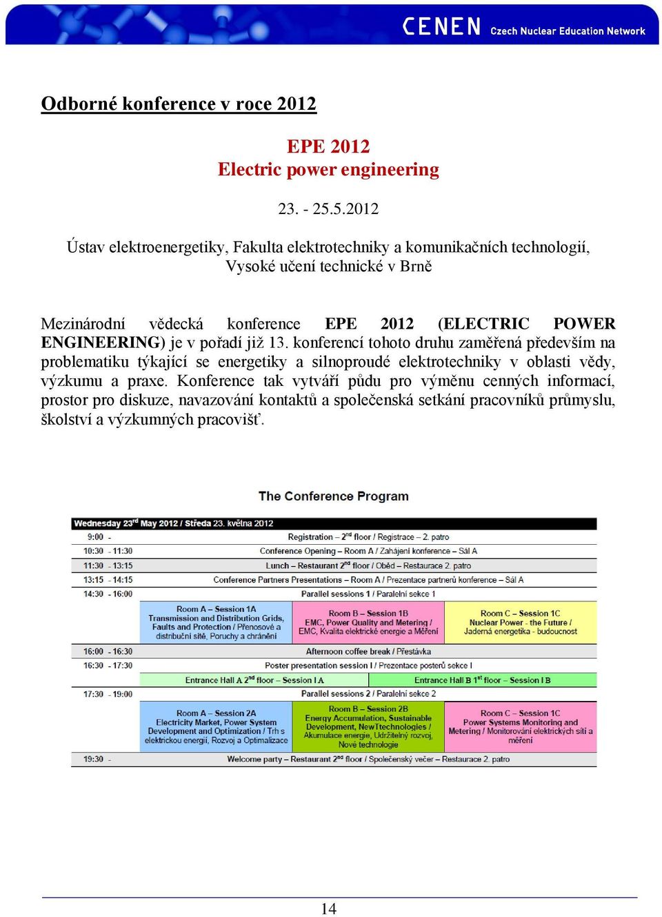 2012 (ELECTRIC POWER ENGINEERING) je v pořadí již 13.