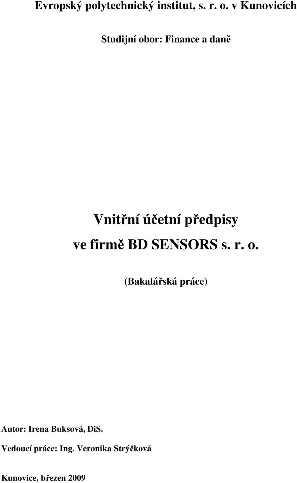 předpisy ve firmě BD SENSORS s. r. o.